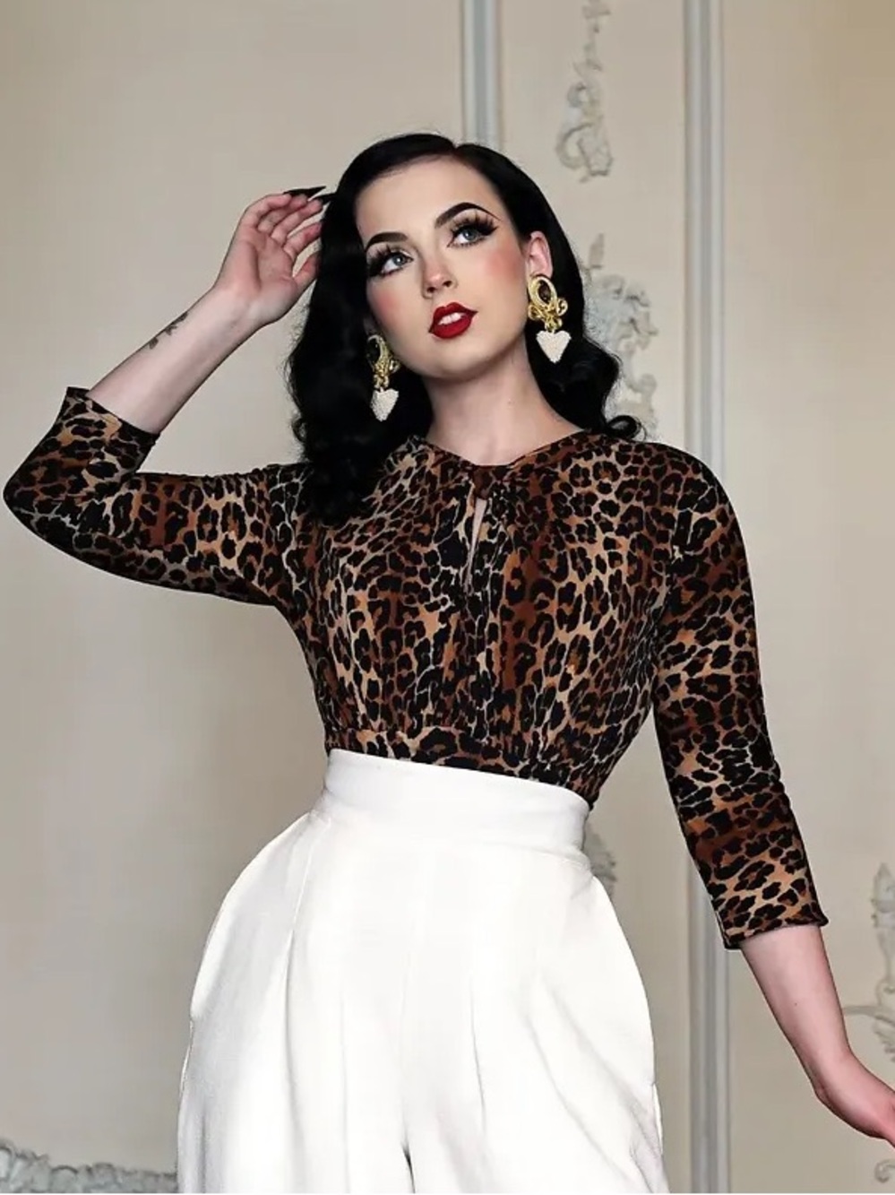 NEW Pinup Couture Brown Malia Top L